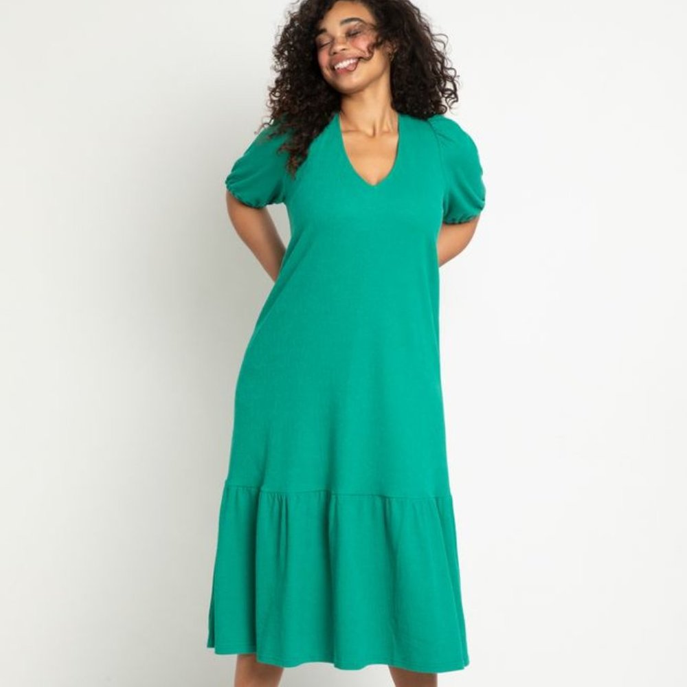 Puff Sleeve Tie Back Dress (By Eloquii)